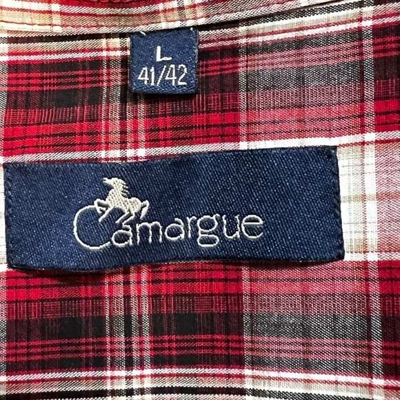 Carmargue Plaid Short Sleeve Button Down Men’s Large Shirt 100% Cotton - Picture 5 of 6
